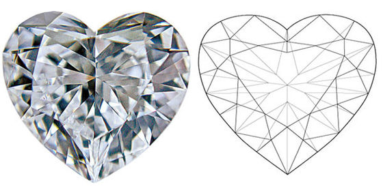 বর্ণহীন 2.0ct হার্ট সিভিডি ল্যাব গ্রোন ডায়মন্ড লুজ কালার গ্রেড জি