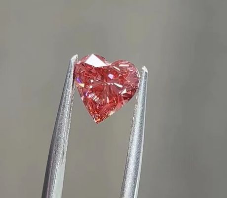 1.15ct সিন্থেটিক সিভিডি পিঙ্ক হার্ট ডায়মন্ড ব্রিলিয়ান্ট কাট কৃত্রিম ল্যাব গ্রোন