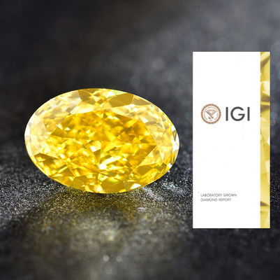 ল্যাব তৈরি হলুদ হীরা 1.00ct ফ্যান্সি লাইভ হলুদ VS1 ডিম্বাকৃতির HPHT