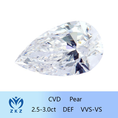 2.5ct-3ct সিন্থেটিক যেমন ক্রমবর্ধমান সিভিডি ল্যাব ক্রমবর্ধমান ডায়মন্ড লস পিয়ার কাটা ডায়মন্ড